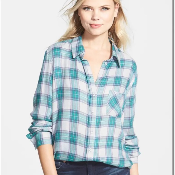 WAYF plaid flannel button down - Picture 1 of 5